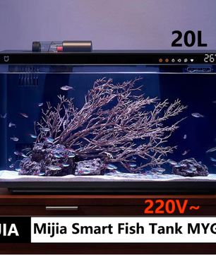 Slim Aquarium met App Bediening – Automatische Voeder en LED Verlichting