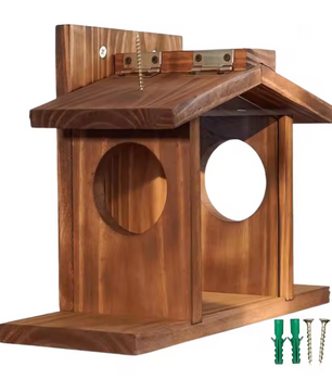 Houten Eekhoorn Voederbak – Hangend Voederhuis voor Tuin en Buiten