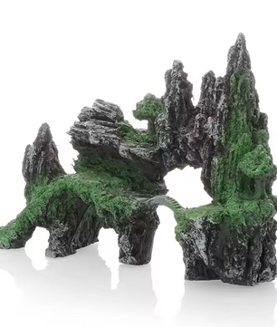 Aquarium Rotstuin Decoratie – Simulatie Berg met Brug Ornament