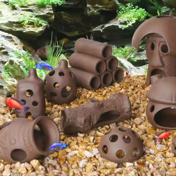 Keramisch Aquarium Schuilhuis – Decoratie voor Vissen en Garnalen