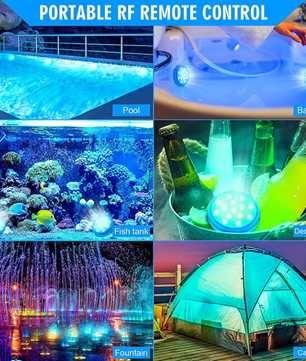 Oplaadbare LED Zwembadverlichting Set – IP68 Waterdicht met Afstandsbediening