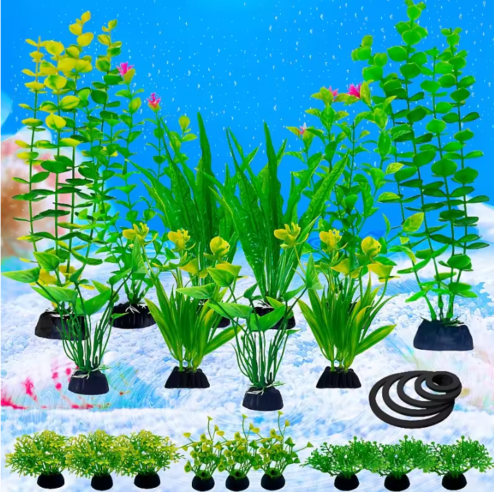24-Delige Aquarium Planten Set – Kunstmatige Waterplanten Decoratie