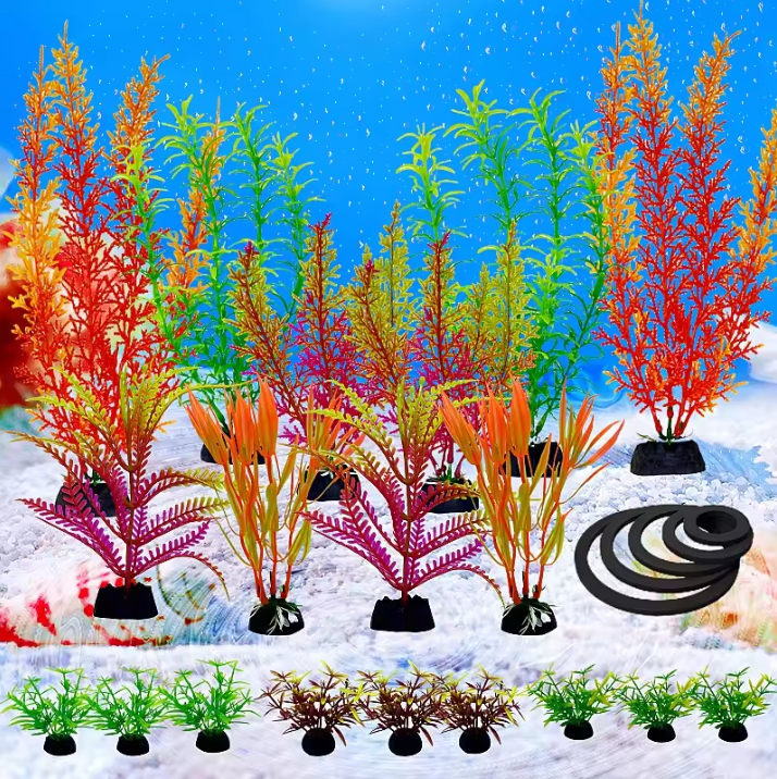 24-Delige Aquarium Planten Set – Kunstmatige Waterplanten Decoratie