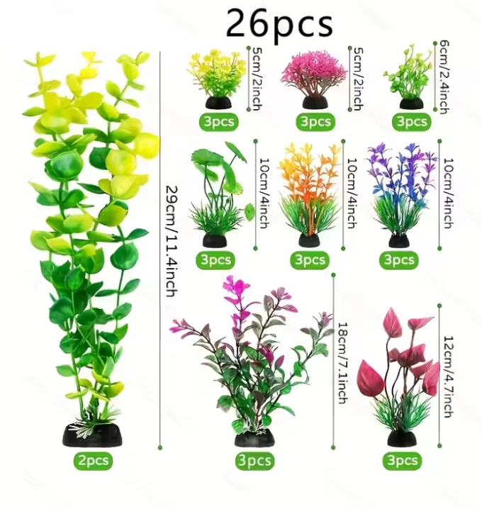 25/26-Delige Aquarium Planten Set – Kunstmatige Waterplanten Decoratie