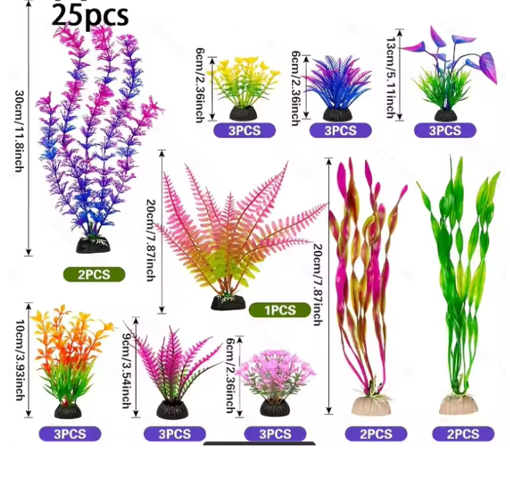 25/26-Delige Aquarium Planten Set – Kunstmatige Waterplanten Decoratie