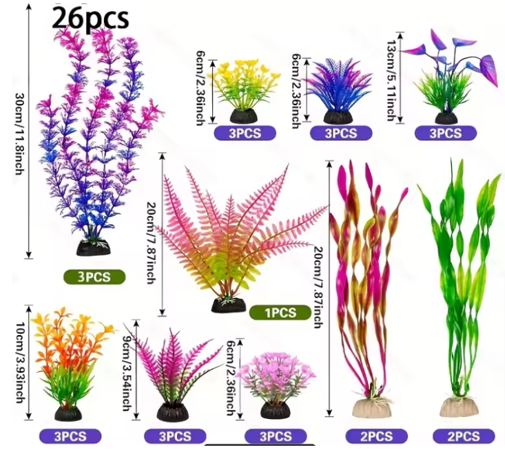 25/26-Delige Aquarium Planten Set – Kunstmatige Waterplanten Decoratie