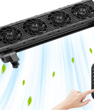 Aquarium Koelventilator met 8 Snelheden – Verstelbare Fan voor Vissentank tot 15 mm Glas