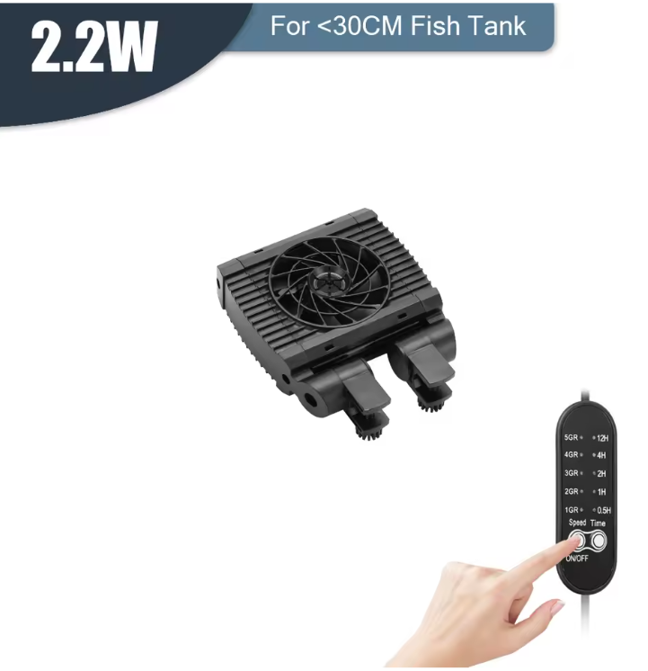 Aquarium Koelventilator met 8 Snelheden – Verstelbare Fan voor Vissentank tot 15 mm Glas
