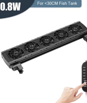 Aquarium Koelventilator met 8 Snelheden – Verstelbare Fan voor Vissentank tot 15 mm Glas