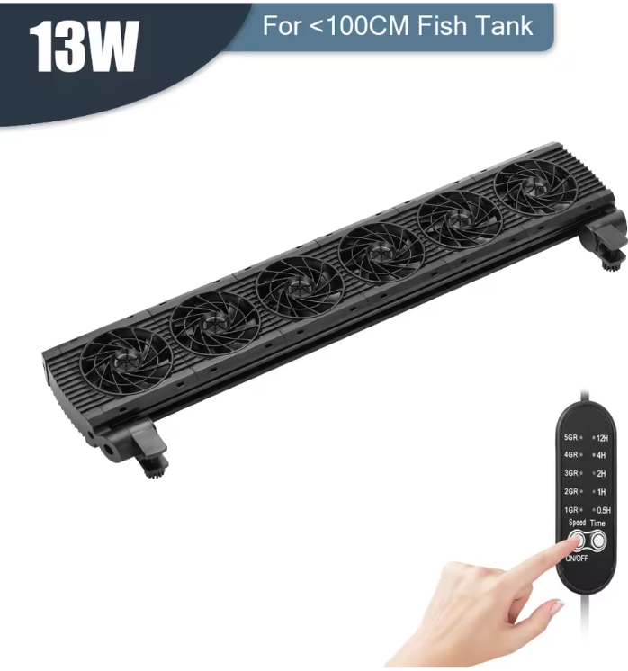 Aquarium Koelventilator met 8 Snelheden – Verstelbare Fan voor Vissentank tot 15 mm Glas