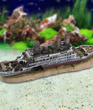 Aquarium Schip Wrak Decoratie – Titanic Stijl Hars Ornament