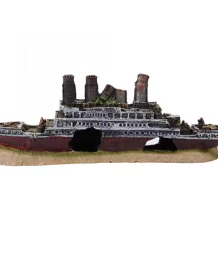 Aquarium Schip Wrak Decoratie – Titanic Stijl Hars Ornament