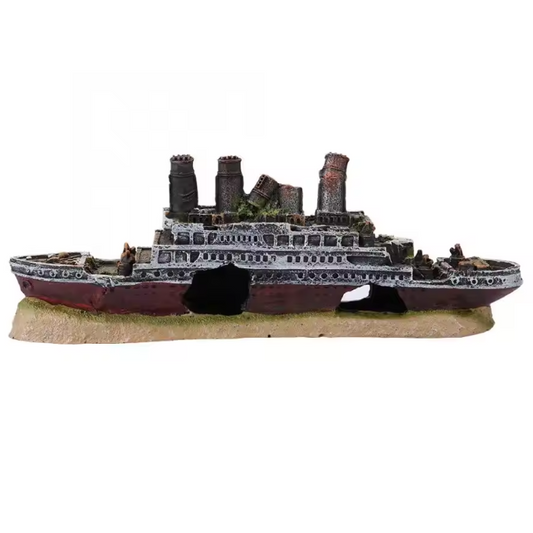 Aquarium Schip Wrak Decoratie – Titanic Stijl Hars Ornament