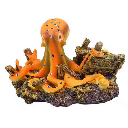 Octopus Aquarium Decoratie – Hars Ornament met Schuilplaats