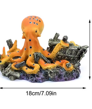 Octopus Aquarium Decoratie – Hars Ornament met Schuilplaats