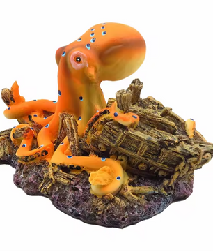 Octopus Aquarium Decoratie – Hars Ornament met Schuilplaats