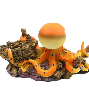 Octopus Aquarium Decoratie – Hars Ornament met Schuilplaats