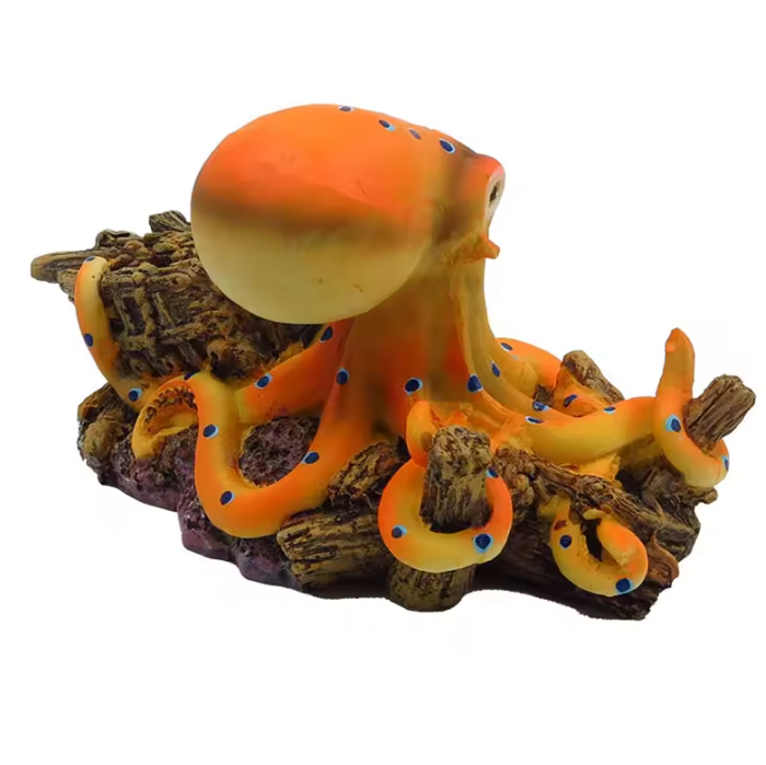 Octopus Aquarium Decoratie – Hars Ornament met Schuilplaats
