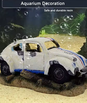 Aquarium Wrak Auto Decoratie – Hars Ornament met Schuilplaats