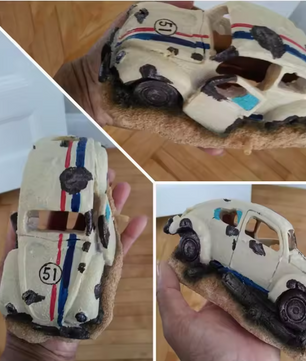 Aquarium Wrak Auto Decoratie – Hars Ornament met Schuilplaats