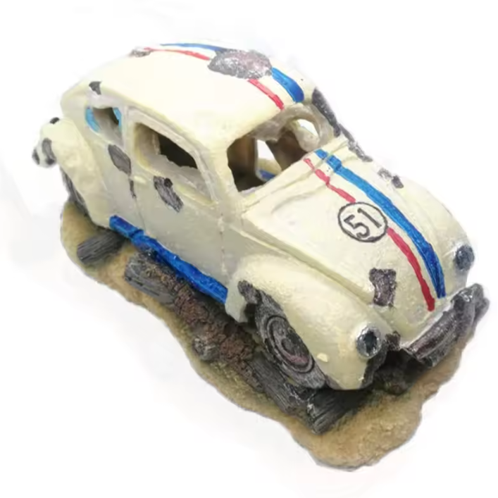 Aquarium Wrak Auto Decoratie – Hars Ornament met Schuilplaats