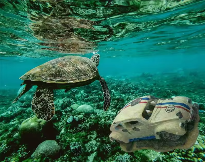 Aquarium Wrak Auto Decoratie – Hars Ornament met Schuilplaats