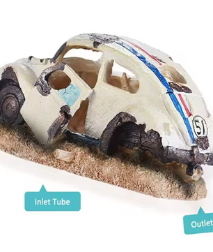 Aquarium Wrak Auto Decoratie – Hars Ornament met Schuilplaats