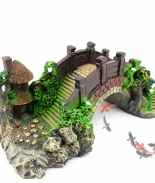 Aquarium Brug Decoratie – Realistische Resin Landschap Ornament voor Vissentank
