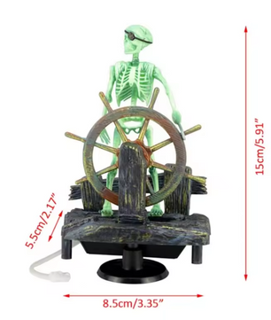 Piraat Skelet Aquarium Decoratie – Bewegend Hars Ornament