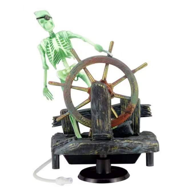 Piraat Skelet Aquarium Decoratie – Bewegend Hars Ornament