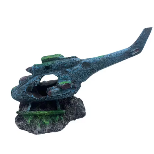 Aquarium Vliegtuig Wrak Decoratie – Hars Gezonken Ornament