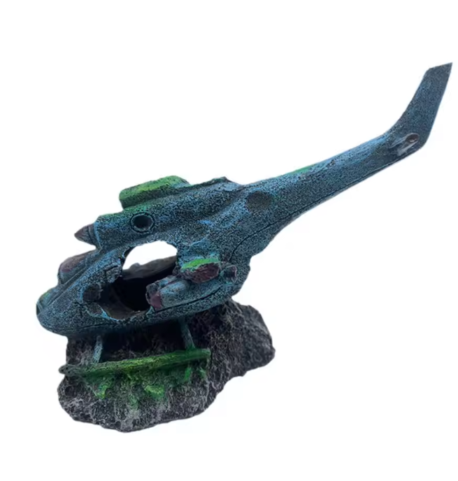 Aquarium Vliegtuig Wrak Decoratie – Hars Gezonken Ornament
