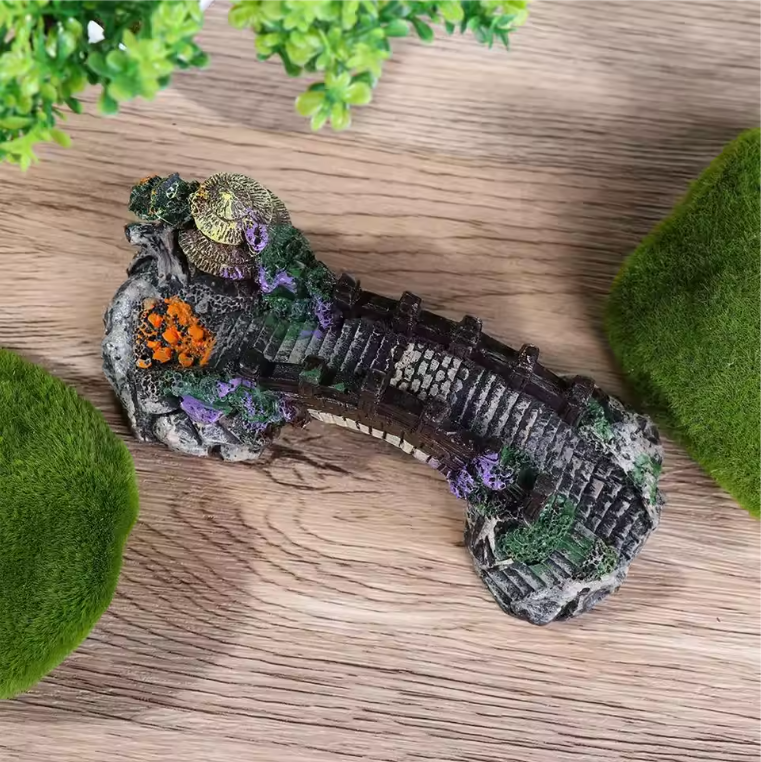 Aquarium Brug Decoratie – Realistische Resin Landschap Ornament voor Vissentank