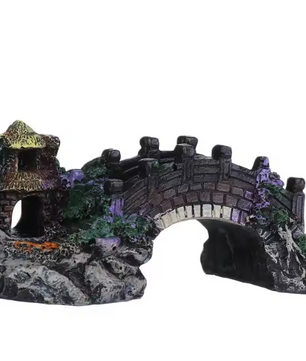 Aquarium Brug Decoratie – Realistische Resin Landschap Ornament voor Vissentank