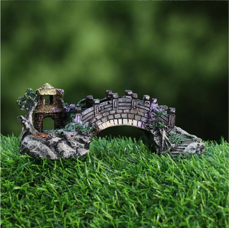 Aquarium Brug Decoratie – Realistische Resin Landschap Ornament voor Vissentank
