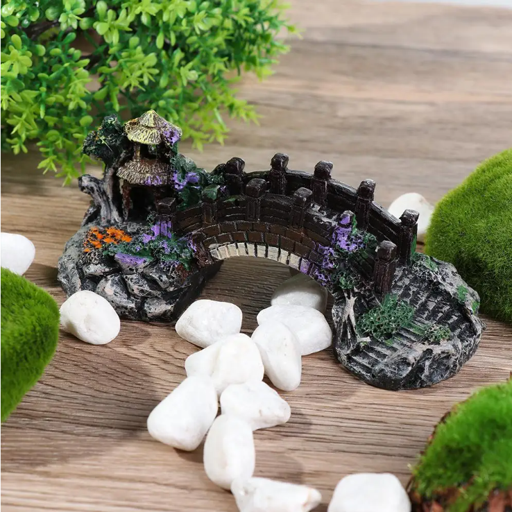 Aquarium Brug Decoratie – Realistische Resin Landschap Ornament voor Vissentank