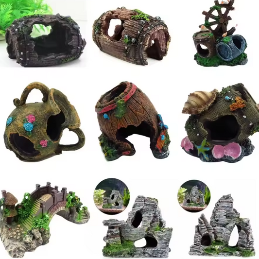 Aquarium Wijnvat Decoratie – Schuilgrot Ornament voor Vissen en Reptielen