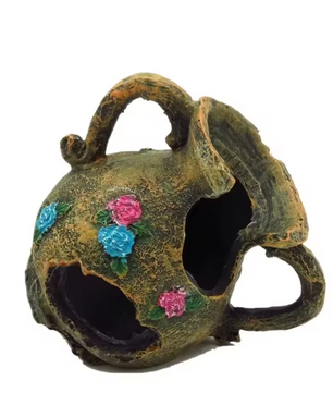 Aquarium Wijnvat Decoratie – Schuilgrot Ornament voor Vissen en Reptielen