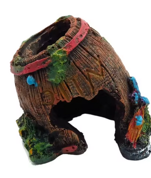 Aquarium Wijnvat Decoratie – Schuilgrot Ornament voor Vissen en Reptielen