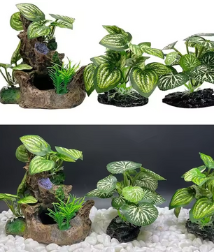 Aquarium Kunstplant Decoratie – Realistische Waterplant met Verzwaringsbasis voor Vissentank