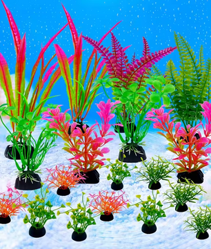 Set van 18 Aquarium Kunstplanten – Realistische Waterplanten Decoratie voor Vissentank