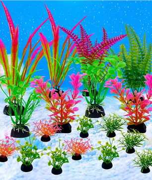 Set van 18 Aquarium Kunstplanten – Realistische Waterplanten Decoratie voor Vissentank