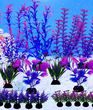 Set van 18 Aquarium Kunstplanten – Realistische Waterplanten Decoratie voor Vissentank
