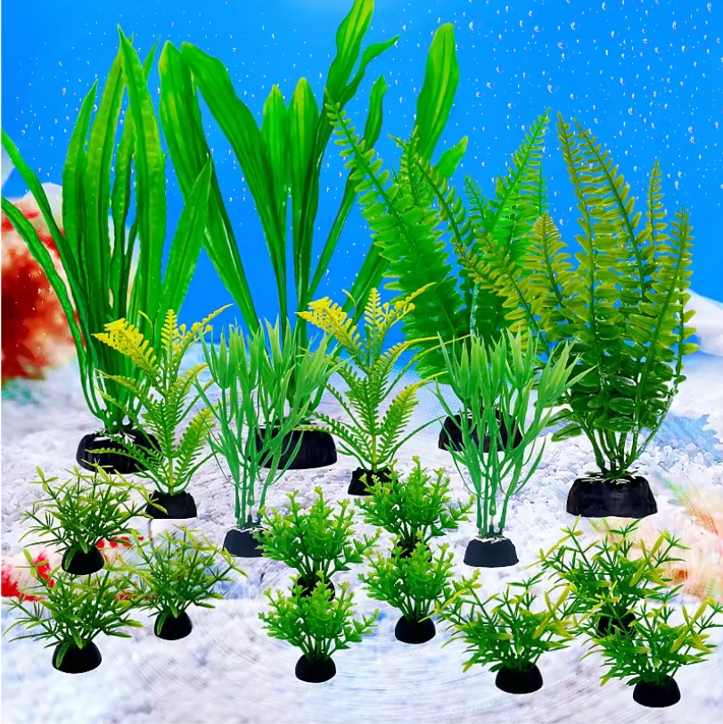 Set van 18 Aquarium Kunstplanten – Realistische Waterplanten Decoratie voor Vissentank