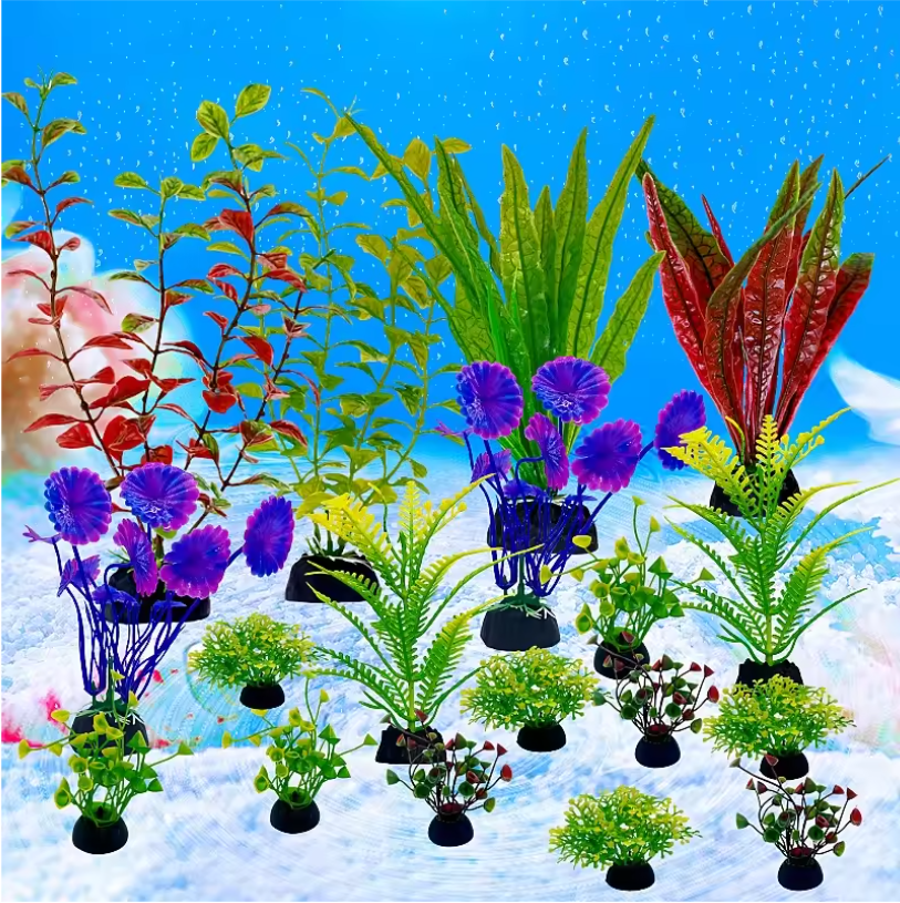 Set van 18 Aquarium Kunstplanten – Realistische Waterplanten Decoratie voor Vissentank