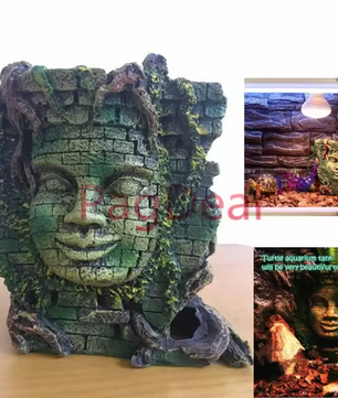 Aquarium Tempel Decoratie – Boeddha Muur Hars Ornament