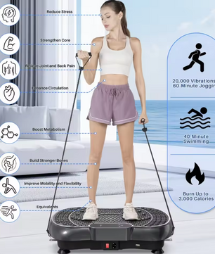 Trilplaat Fitness – 99 Niveaus Vibratie Trainer voor Thuis