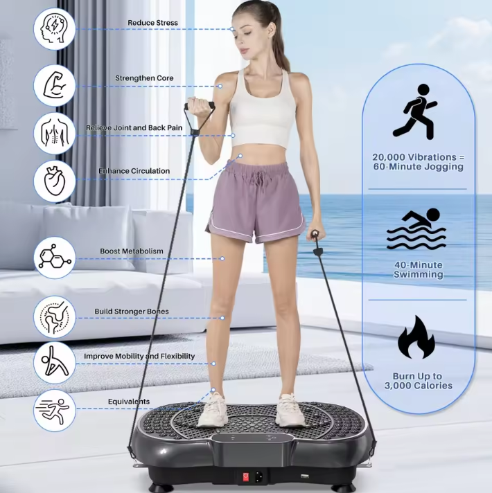 Trilplaat Fitness – 99 Niveaus Vibratie Trainer voor Thuis