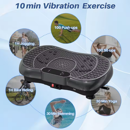 Vibratieplaat Fitness – 99 Standen Full Body Trainer met Weerstandsbanden & LED Display
