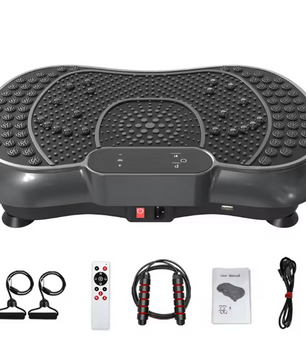 Vibratieplaat Fitness – 99 Standen Full Body Trainer met Weerstandsbanden & LED Display
